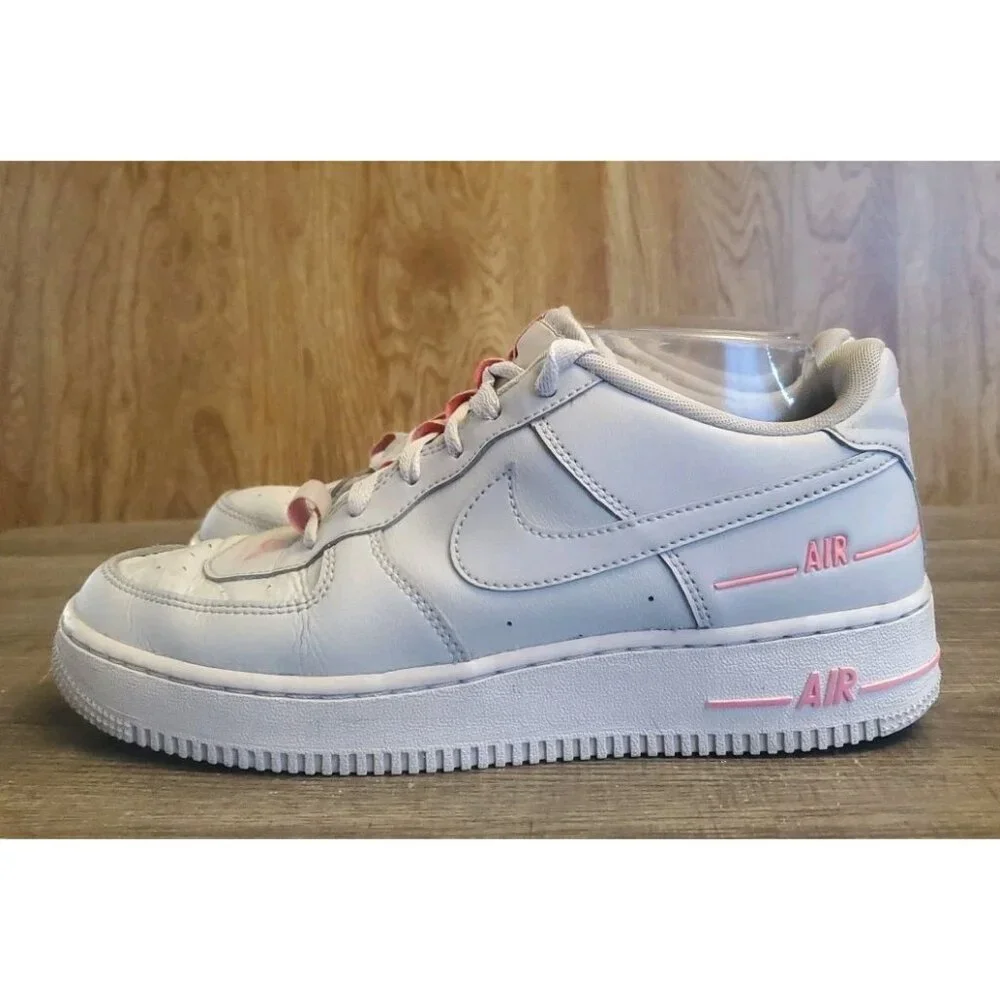 Nike‎ Air Force 1 LV8 Athletic Shoes Sneakers Youth Size 7Y Womens 8.5 Gray Pink